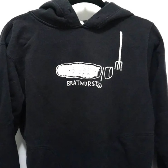 RARE Jean Michael Basquiat Bratwurst Black Hoodie Sweatshirt Vintage 1983 Small - Picture 7 of 9